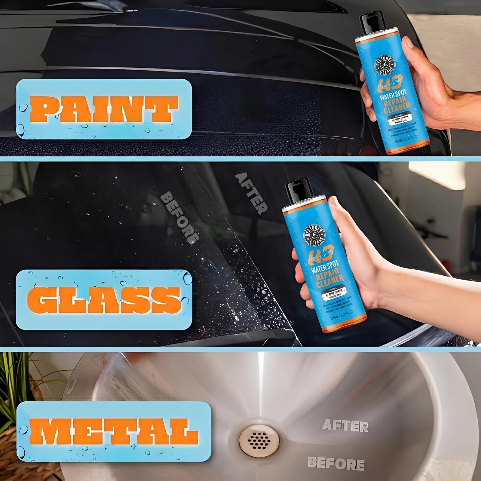 Pro 💦 Water Spot Eraser Gel ✨ – Streak-Free Glass 🪟 & Surface Cleaner 🚗 for Crystal-Clear Shine 🌟