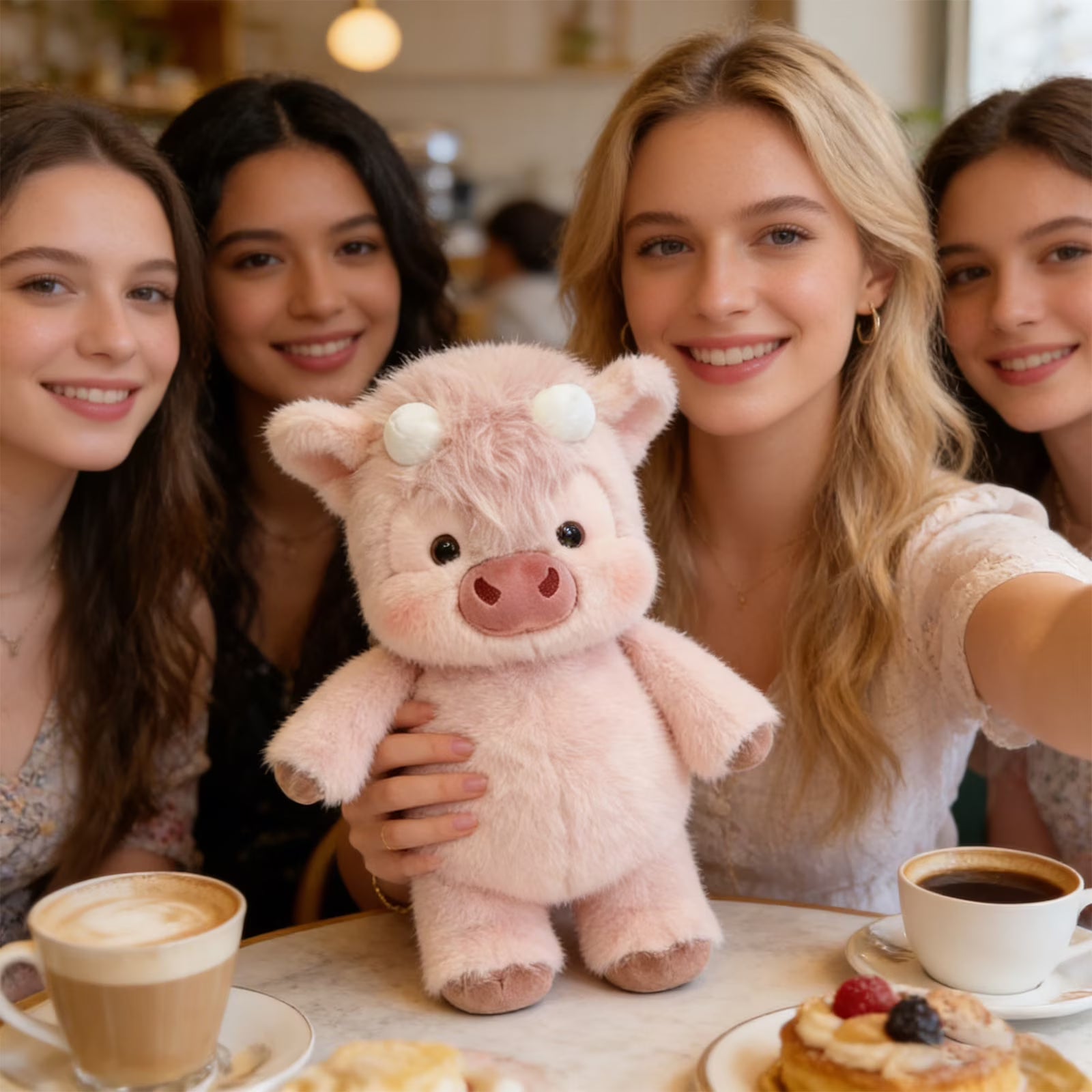 Double-sided cute cow plush toy