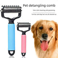 Universal Pet Detangling Comb for Dogs Grooming Tool Double-Sided Stainless Steel for Coat Care & Shedding Removal Easy to Use Essential Grooming
