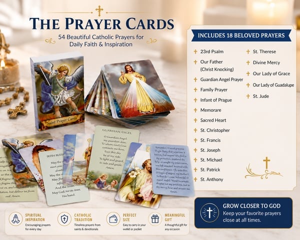 🙏Catholic Faux Leather Holy Card Holder – Pocket Prayer Card Organizer with Snap Closure🎁