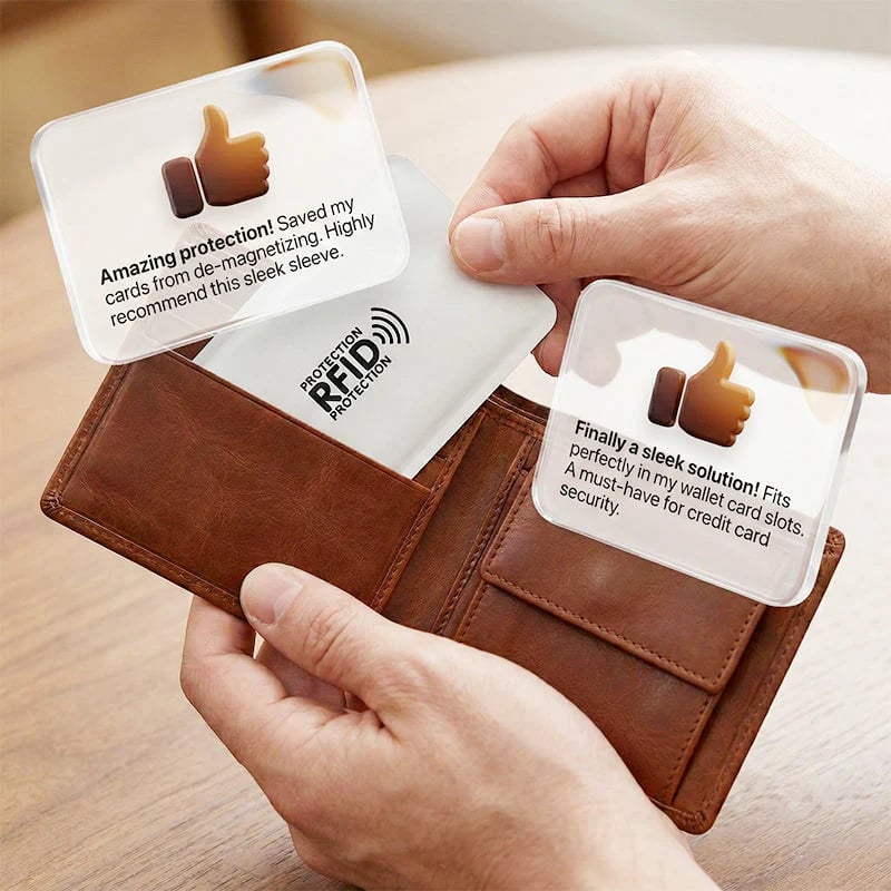 [8-Pack] RFID Blocking Sleeves: Slim & Lightweight Protection for Credit & ID Cards