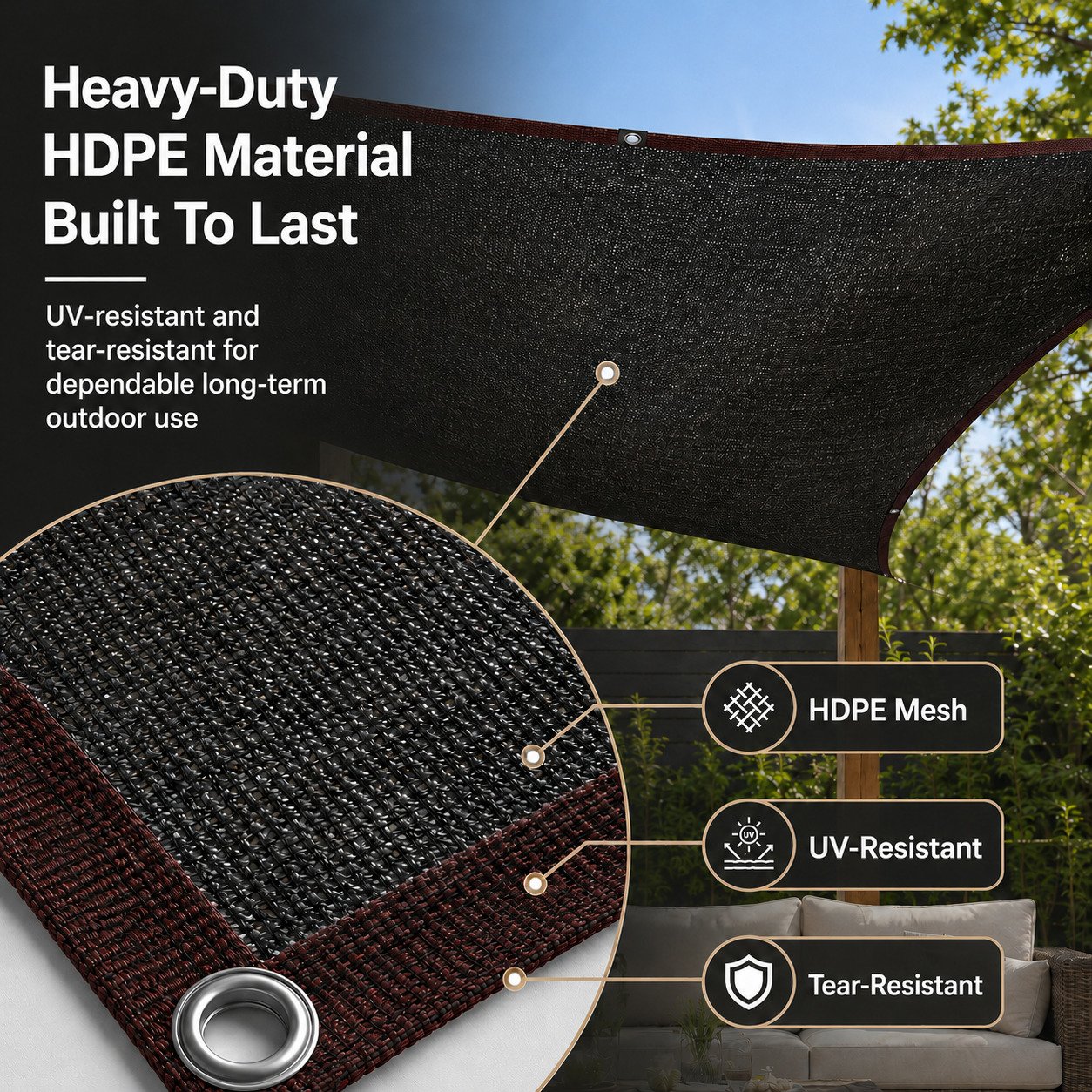 Outdoor UV-Resistant Privacy Shade Cloth
