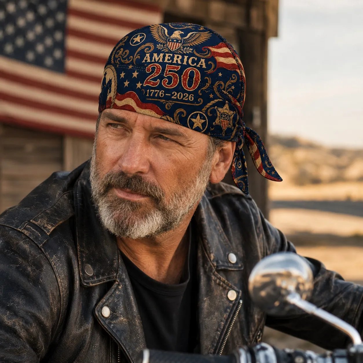 🕊️America 250 Cycling Pirate Hat / Biker Headwrap