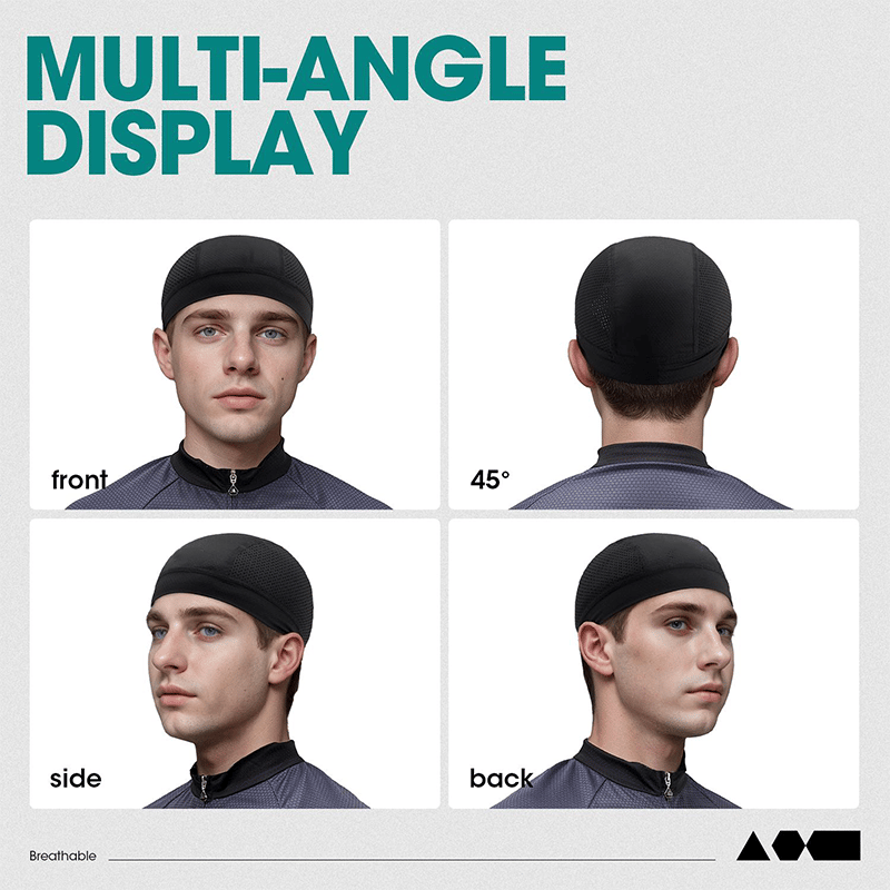 🧢 2 Pack Breathable Skull Cap for Men | Lightweight Sweat-Wicking Head Wrap & Helmet Liner for Cycling, Running & Motorcycling