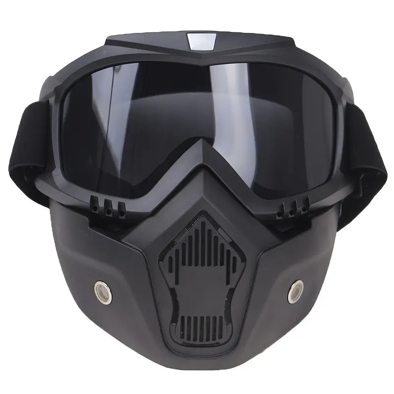 A Full-face Goggle with Anti-fog High-definition Lenses, a Detachable and Adjustable Ski Mask, and a Comfortable Sponge Pad - Made of Plastic.