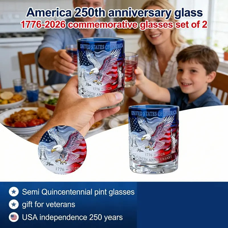 🔥Hot Sell ✨Limited Edition 2026 USA 250th Anniversary Commemorative Glass – 1776-2026 Heritage Edition