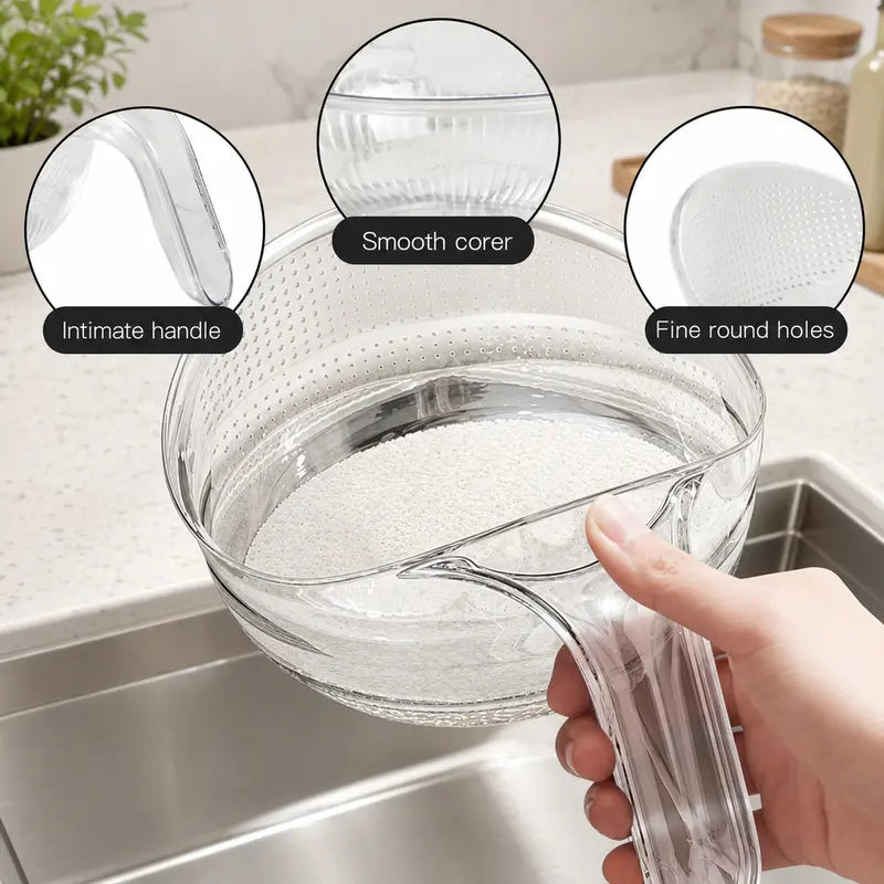 Aesthetic Multifunctional Rice Strainer with Handle