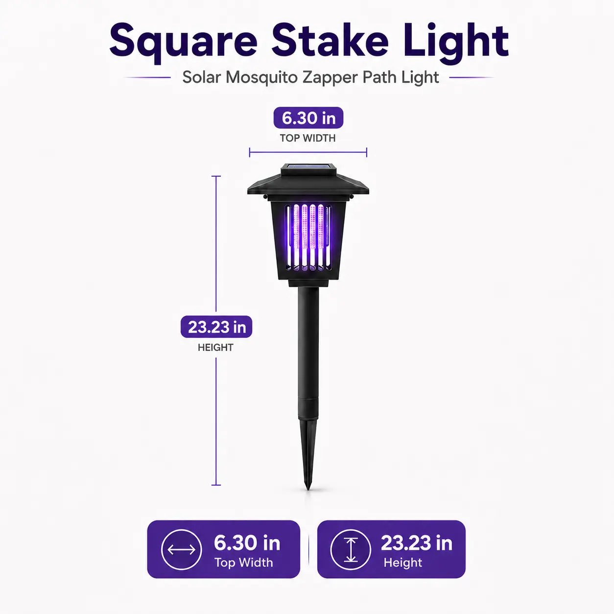☀️ 2-in-1 Solar Bug Zapper – UV Mosquito Killer + Soft Pathway Light, Auto Dusk-to-Dawn, IP65
