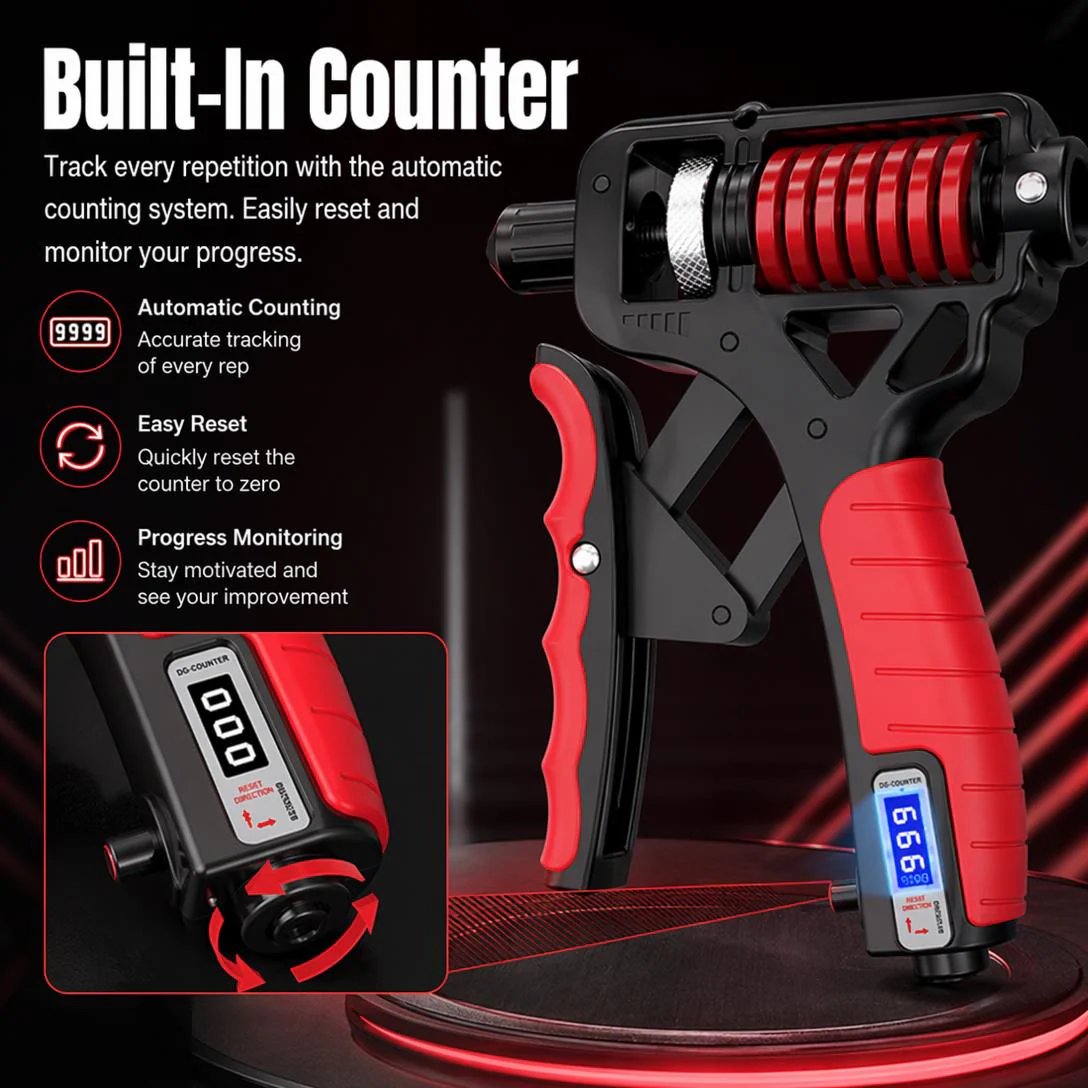 Adjustable Hand Grip Strengthener with Counter