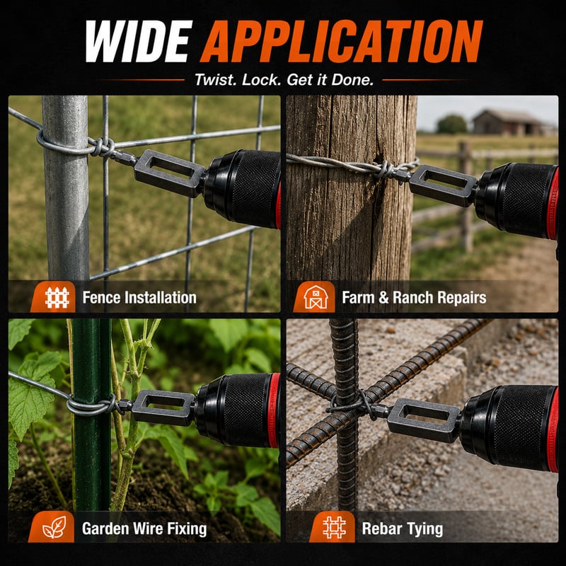 🧰Steel Wire Twisting Tool for Drill - Fast Tightening & Auto Trimming Wire Twist Attachment