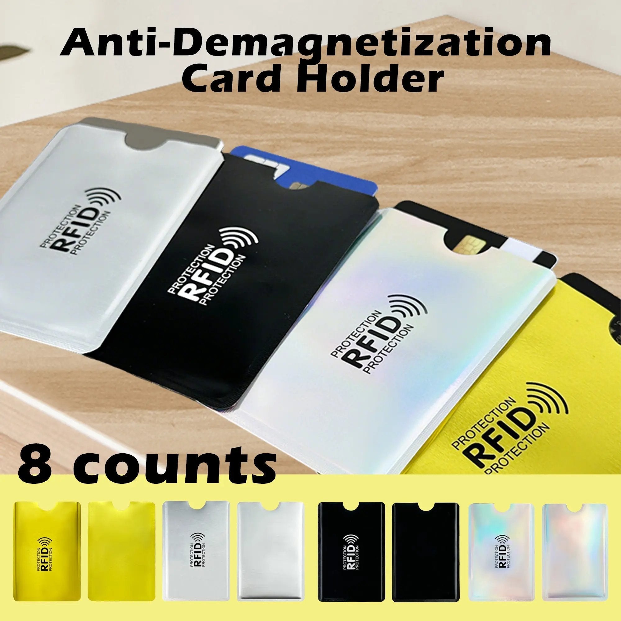 [8-Pack] RFID Blocking Sleeves: Slim & Lightweight Protection for Credit & ID Cards