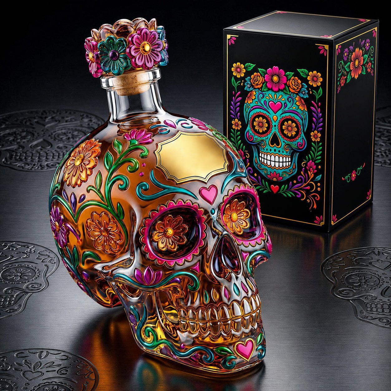 🔥🍷Limited edition Day of the Dead tequila bottle🎁
