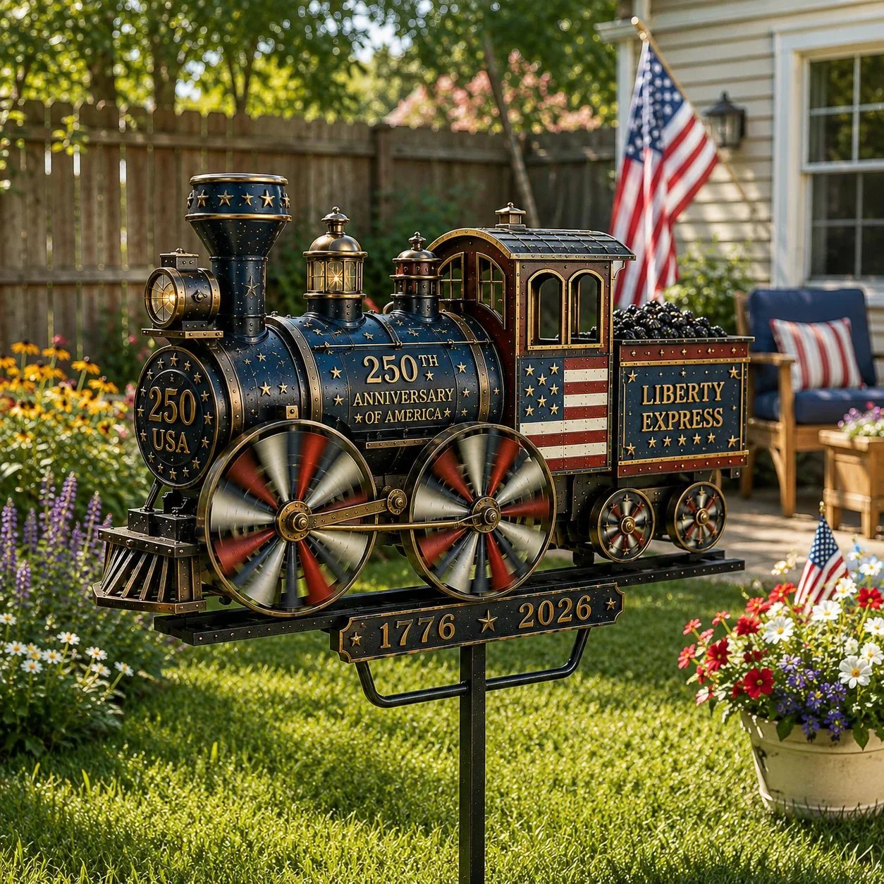 🔥Limited time 55% OFF🔥🚂USA 250 “Liberty Express” Train Garden Wind Spinner