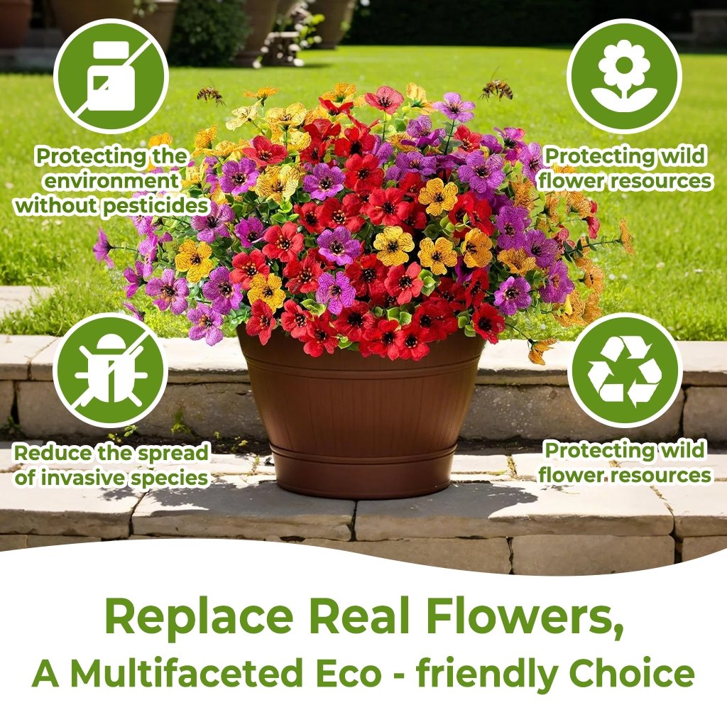 🌸UV Resistant Artificial Flowers – Fade-Free & Colorful for Garden, Patio, Home Decor