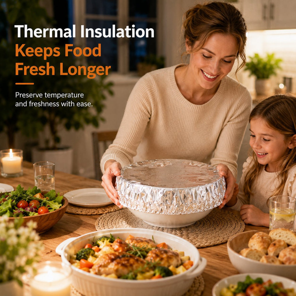 🍽️Reusable Aluminum Foil Thermal Food Cover — Heat-Retaining, Washable & Freshness-Preserving Kitchen Essential