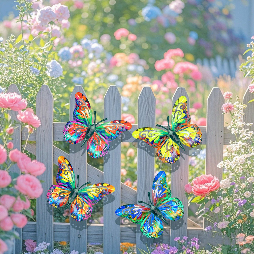 🦋 4PCS Butterfly Metal Wall Art Set – Add Color & Charm Instantly