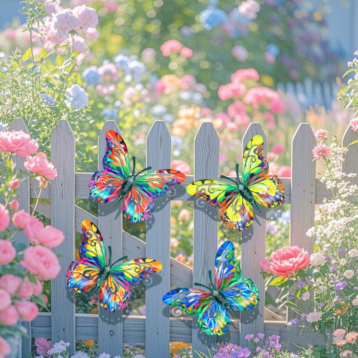 🦋 4PCS Butterfly Metal Wall Art Set – Add Color & Charm Instantly