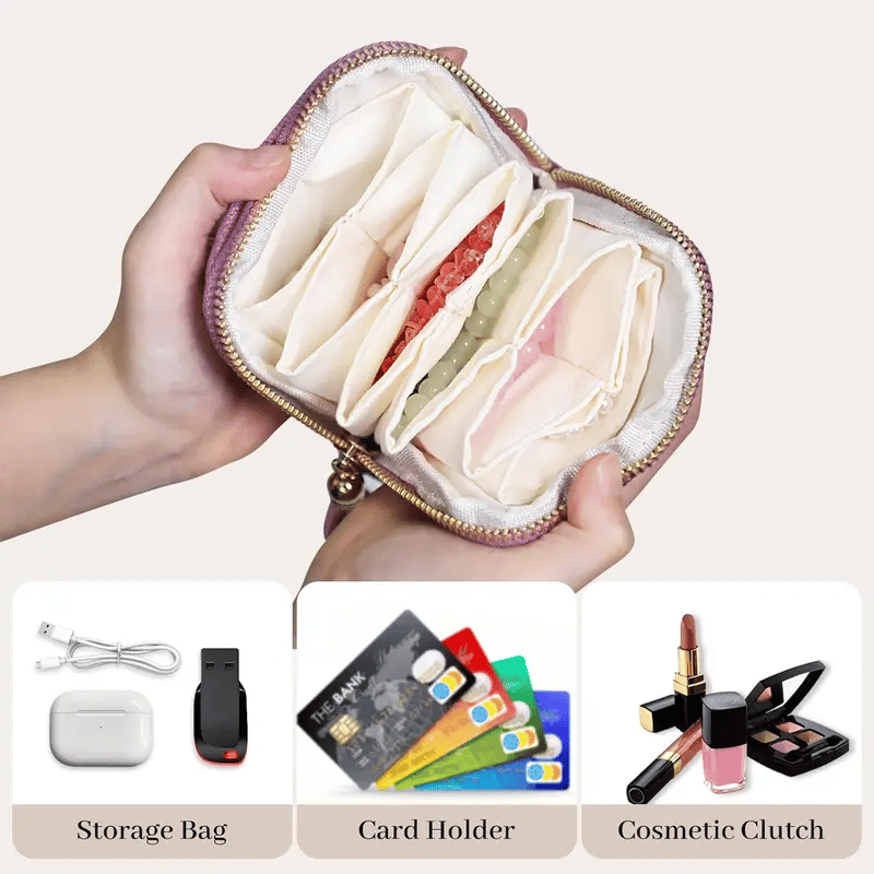 💖 Portable Jewelry Organizer | Zipper Pocket Travel Jewelry Storage Case 💎