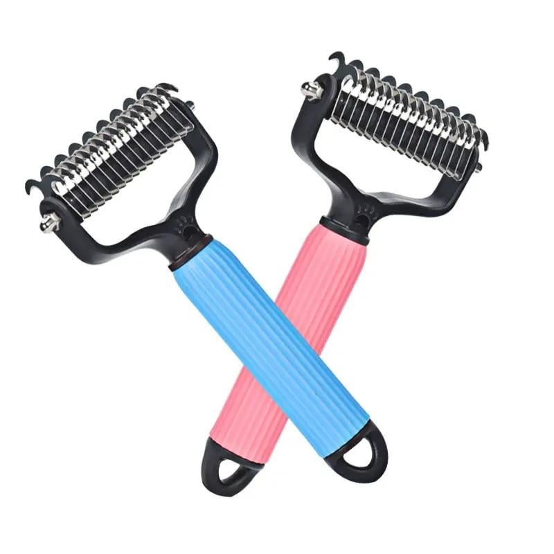 Easy Pet Detangling Comb – Double-Sided Stainless Steel Grooming Tool for Smooth, Shed-Free Coats