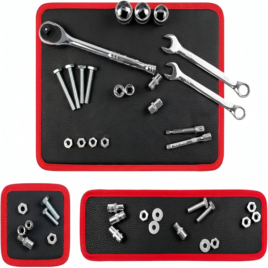 Magnetic Tool Mat & Holder | 12.8"x9.8" Flexible Magnetic Tray for Garage Workshop, Scratchproof PVC Surface with Non-Slip Grip | Auto Repair, Toolbox Organizer for Mechanics & DIY fathersdaygift