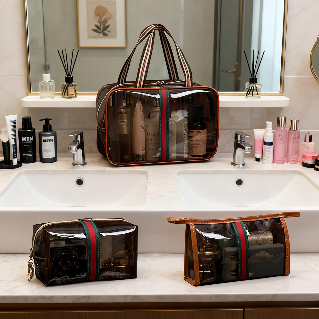 💕Hot sale 49% OFF💖✨ 3PCS New Retro Vintage Vanity Bag, Large Capacity Makeup Organizer for Women