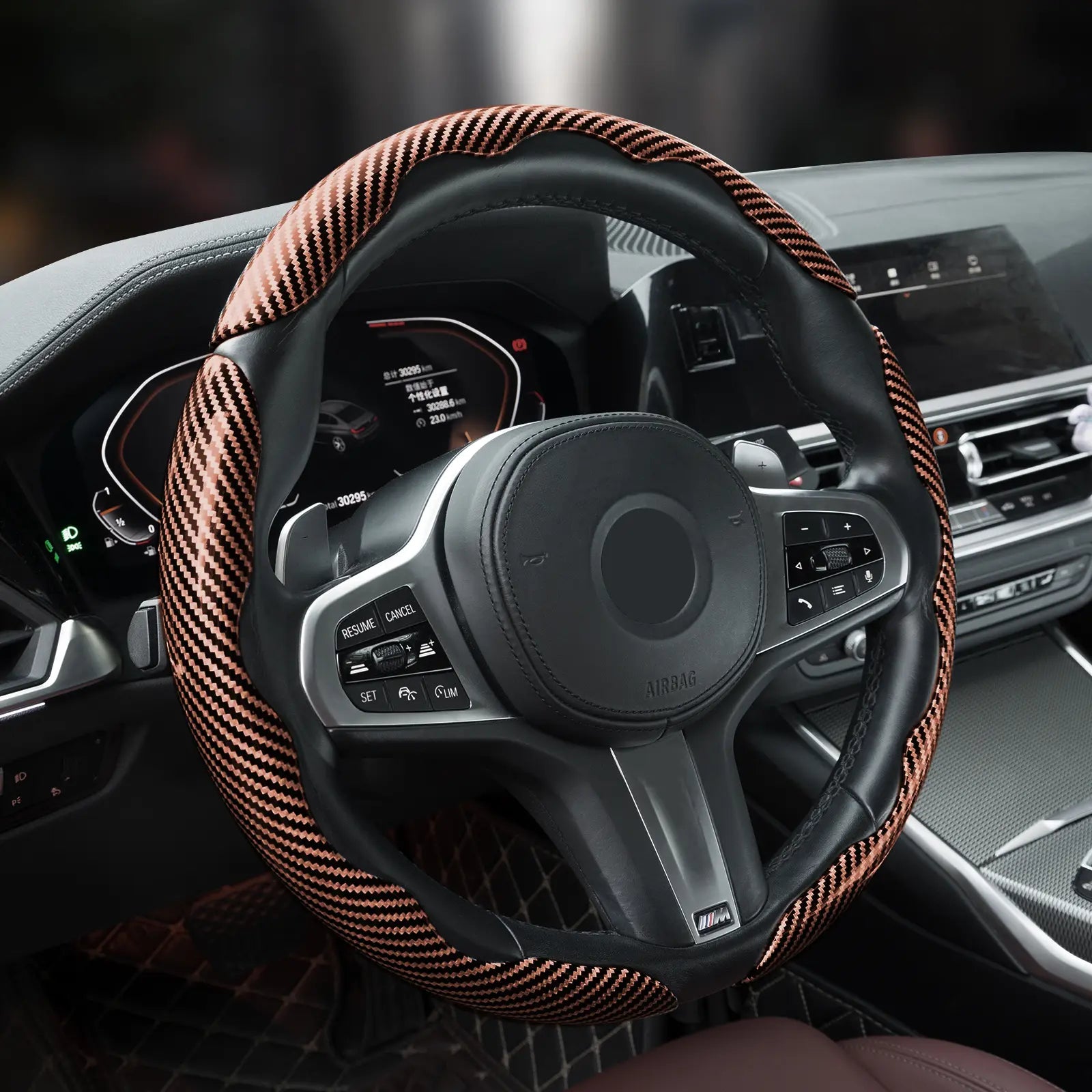 Car Steering Wheel Cover, Non slip Design Steering Wheel Protector, Universal Car Steering Wheel Cover for 15 Inch