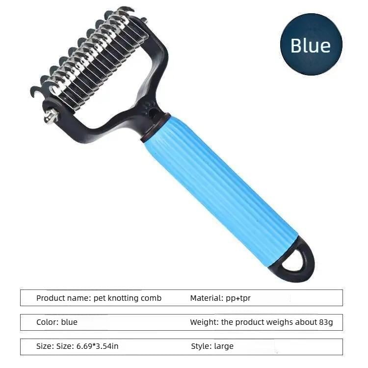 Universal Pet Detangling Comb for Dogs Grooming Tool Double-Sided Stainless Steel for Coat Care & Shedding Removal Easy to Use Essential Grooming