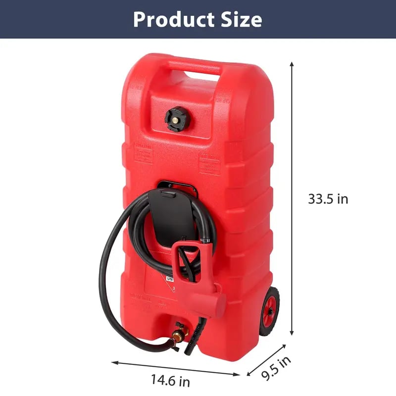 15 Gallon Portable Fuel Caddy with LE Pump & 10ft Hose