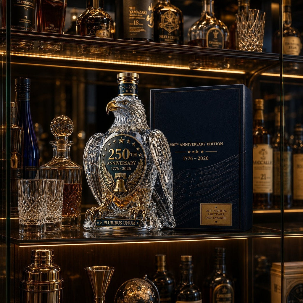 🦅250th Anniversary Commemorative Liquor Bottle, Hawk Whiskey Display Bottle