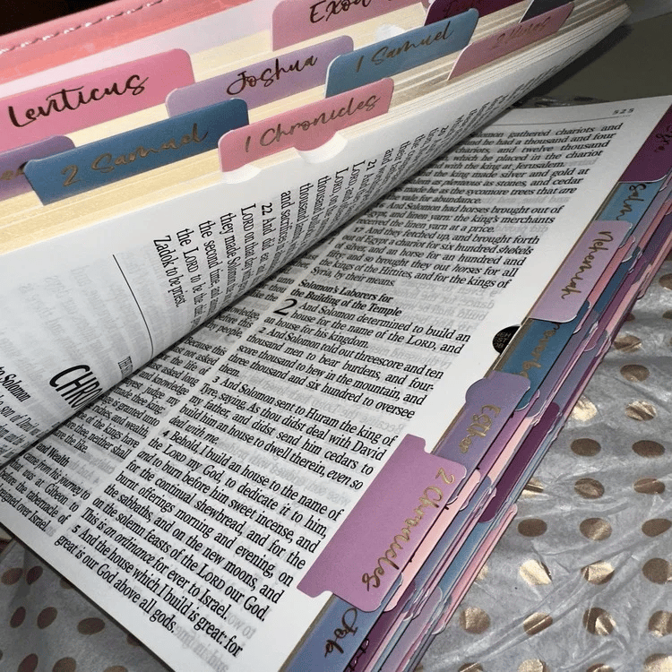🔥LAST DAY 50% OFF -📖Beautiful KJV Pink Leather Soft Giant Print Bible with Ombre Tabs🙏🏼