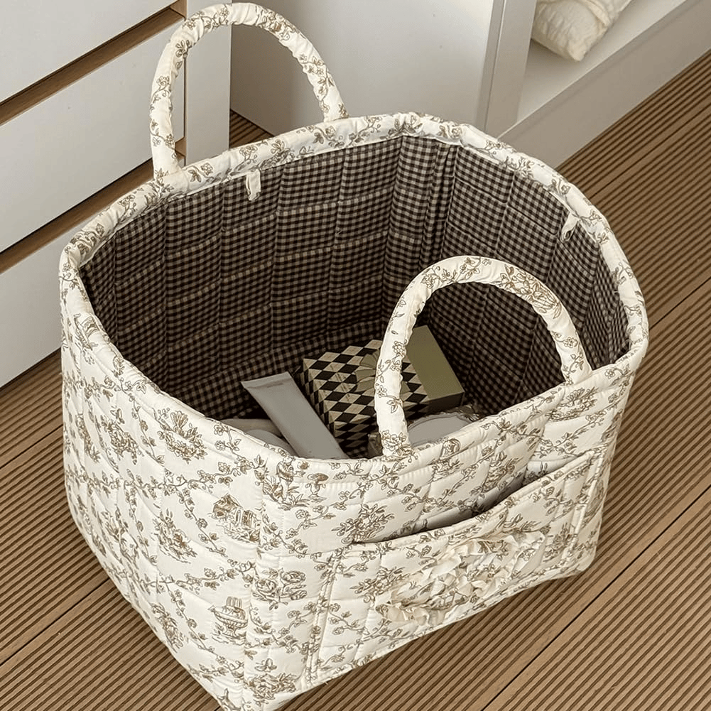 Car storage basket with handle - foldable washable storage basket and multi-purpose fabric box