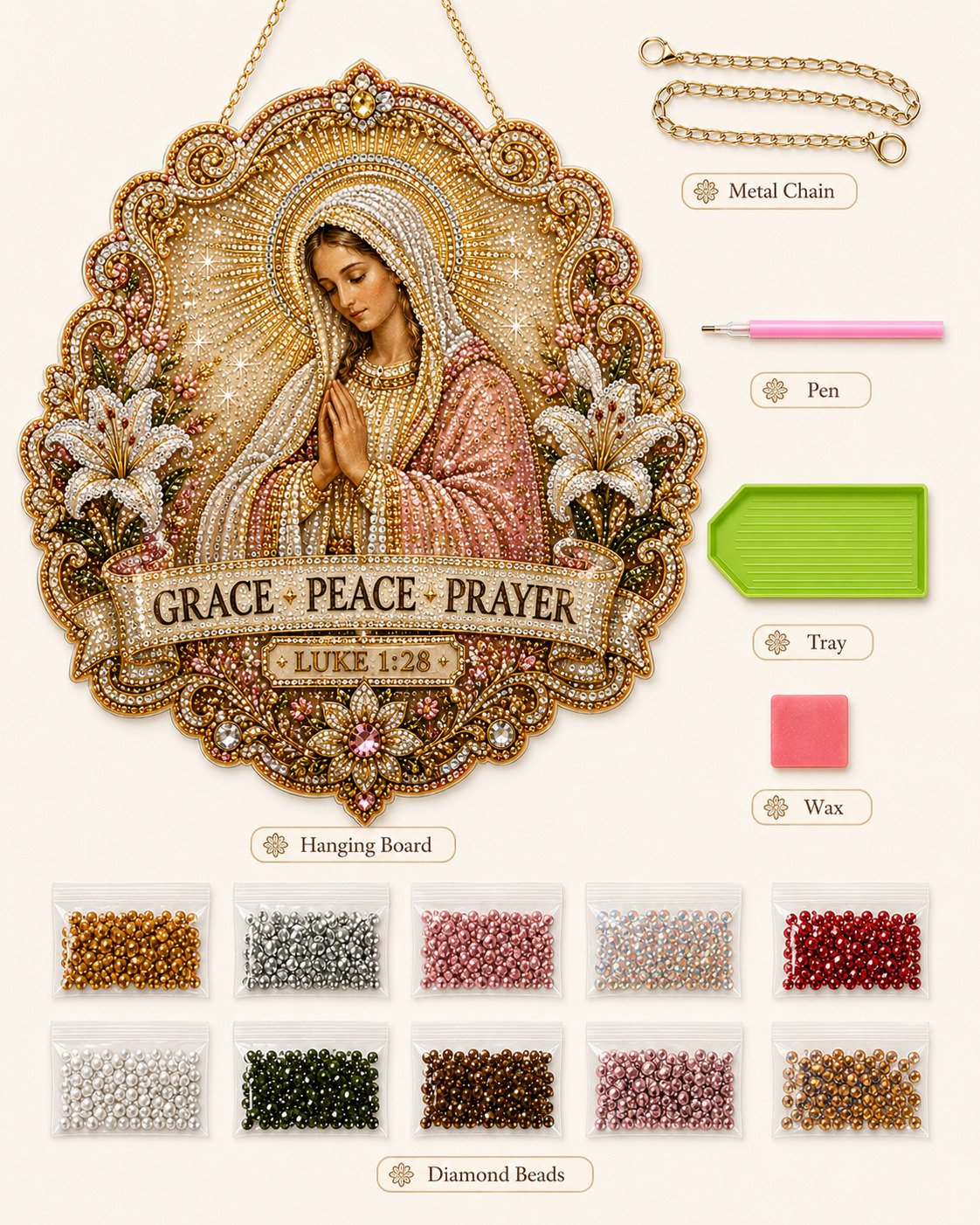 Christian Diamond Art Hanging Ornament Kit