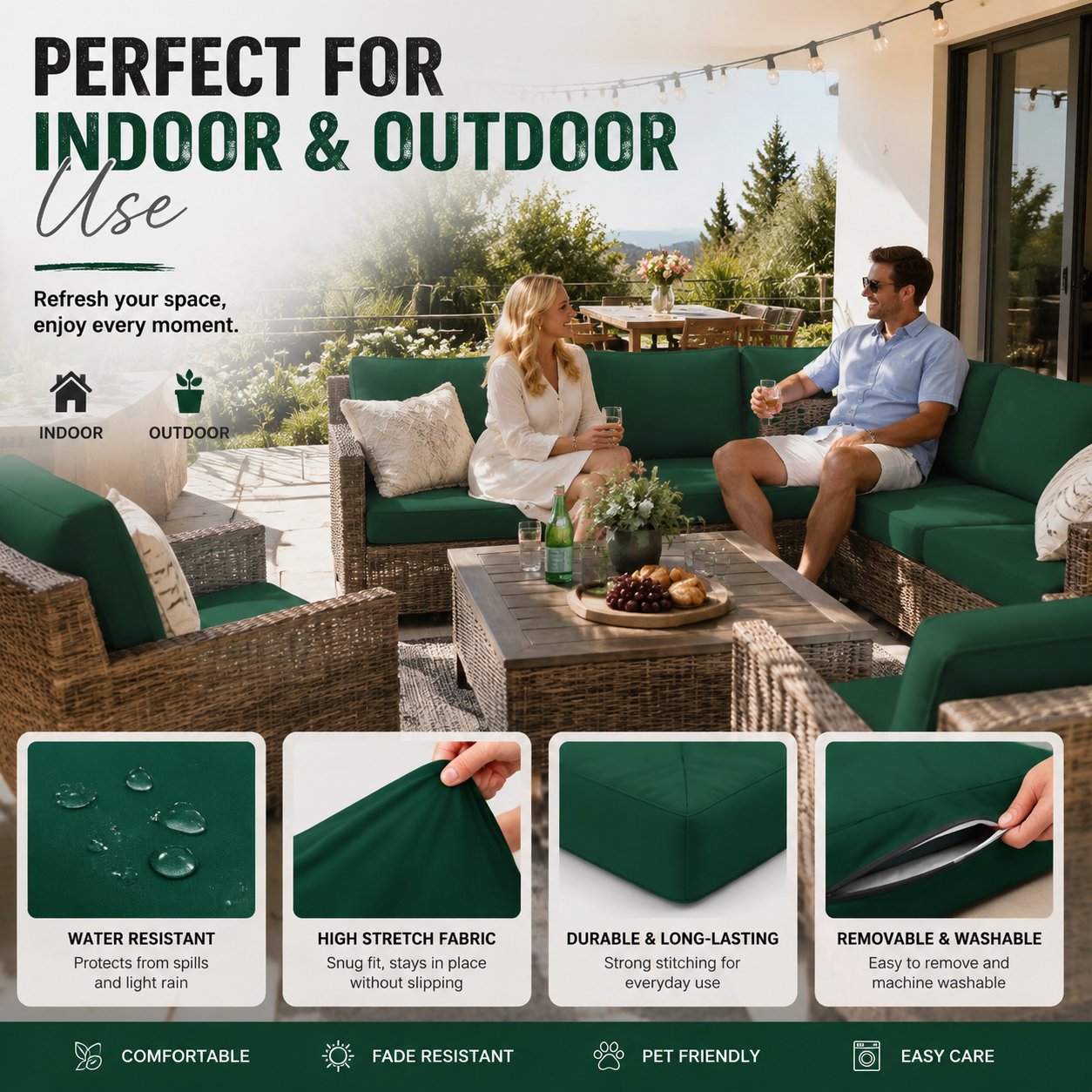 🪑 Stretch Sofa Cushion Covers Set (4 / 8 / 12 PCS)