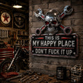 💀"This Is My Happy Place" Garage Wall Sign