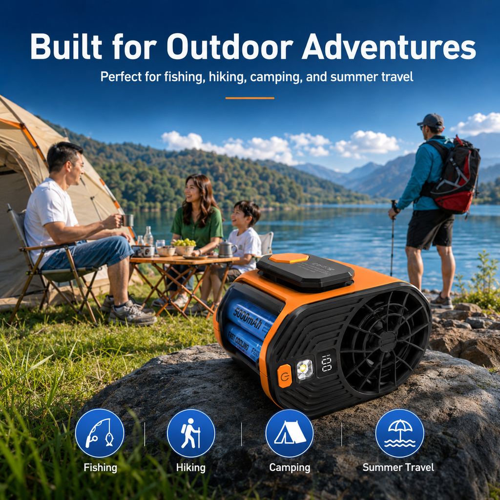 🌬️ 2nd Gen Portable Cooling Fan – 100-Level Turbo Cooling