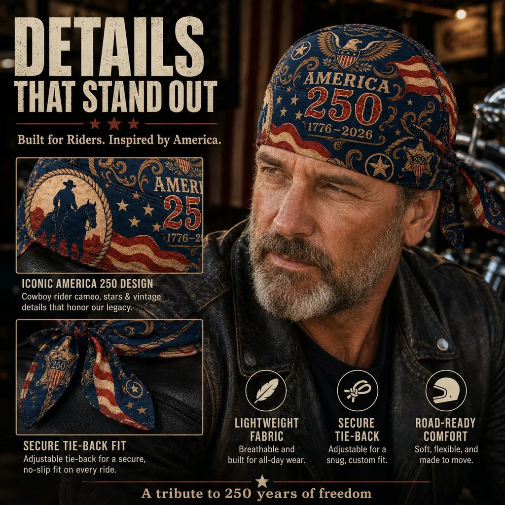 🕊️America 250 Cycling Pirate Hat / Biker Headwrap