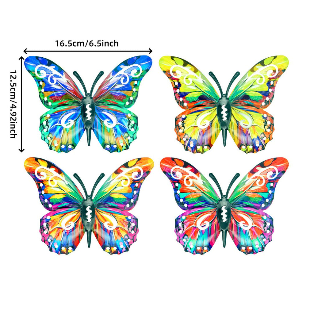 🦋 4PCS Butterfly Metal Wall Art Set – Add Color & Charm Instantly