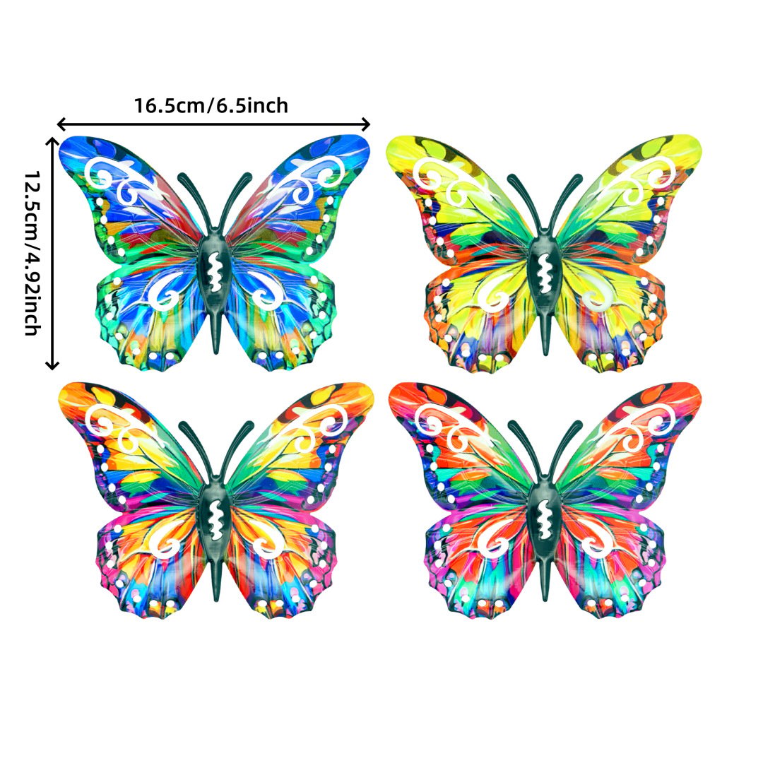 🦋 4PCS Butterfly Metal Wall Art Set – Add Color & Charm Instantly