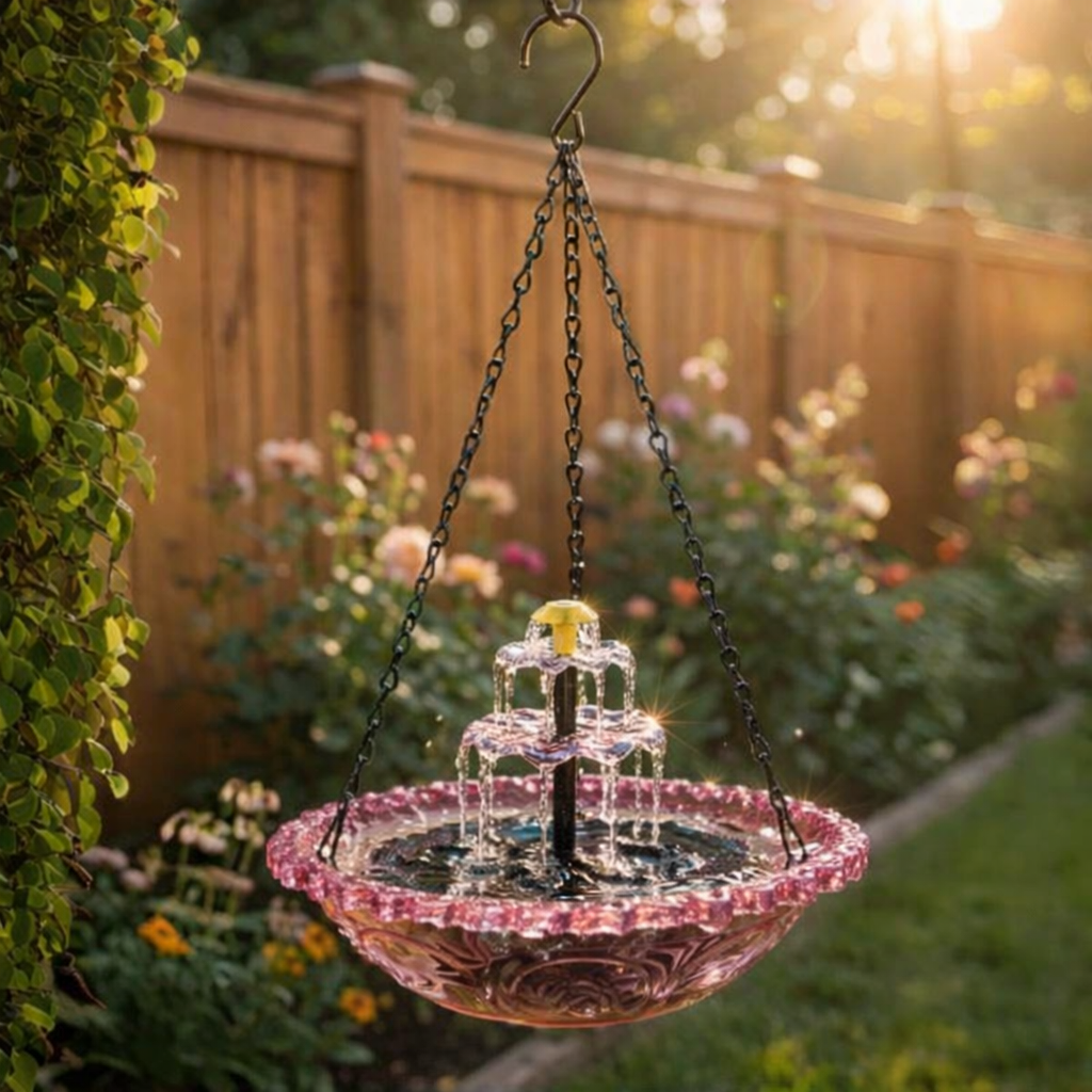 🐦49% Off--Solar Cascade Hanging Bird Bath Fountain