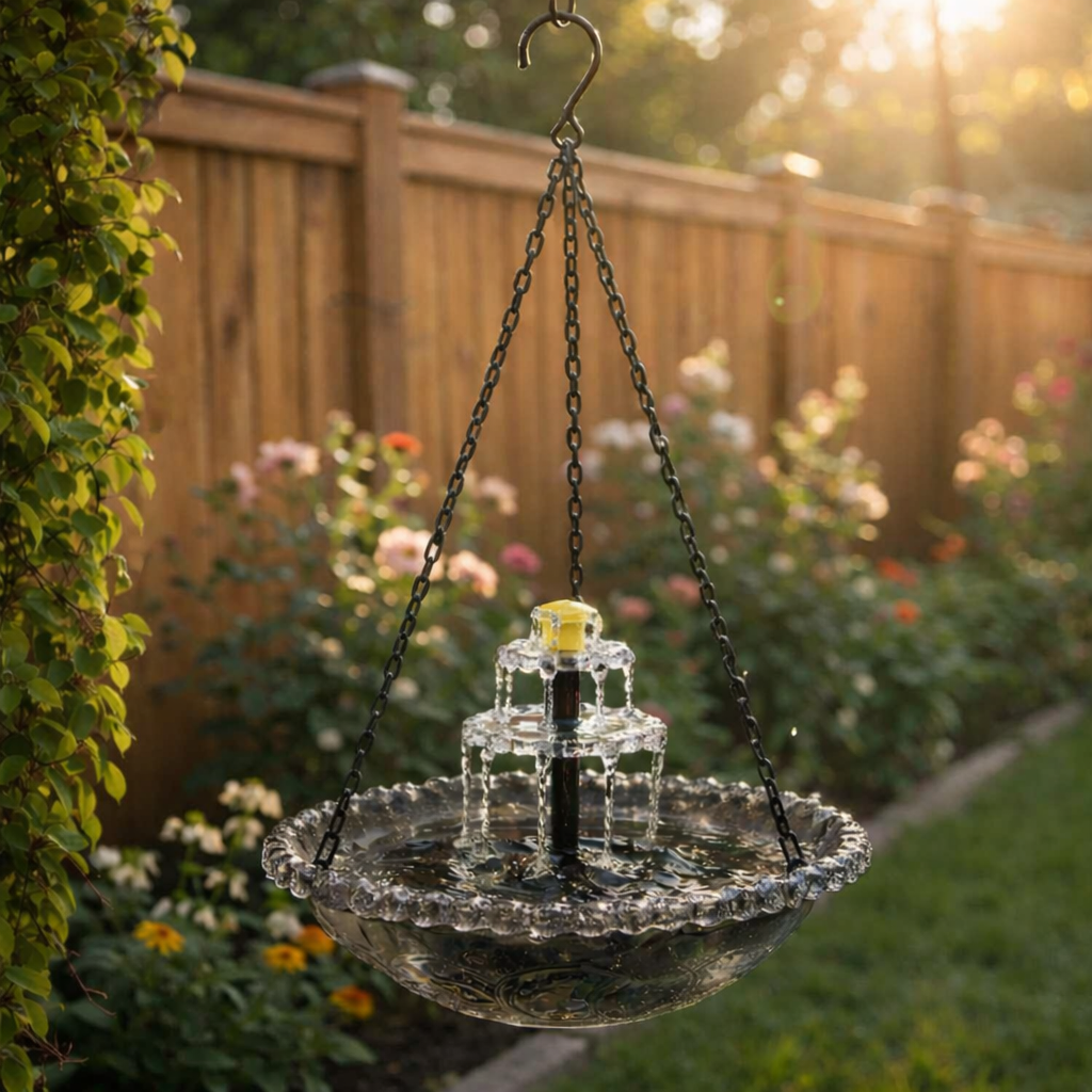 🐦49% Off--Solar Cascade Hanging Bird Bath Fountain