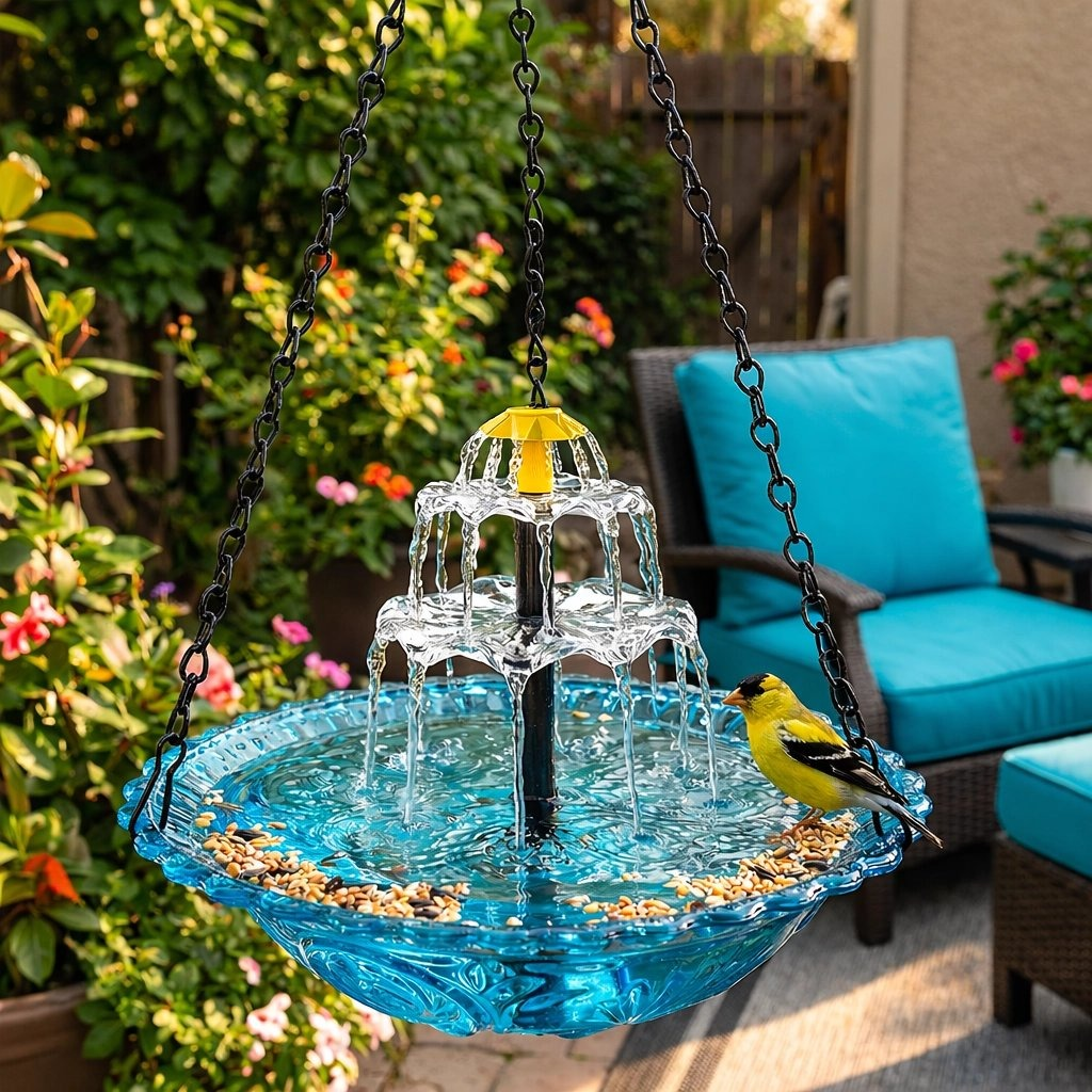 🔥49% Off--Solar Cascade Hanging Bird Bath Fountain