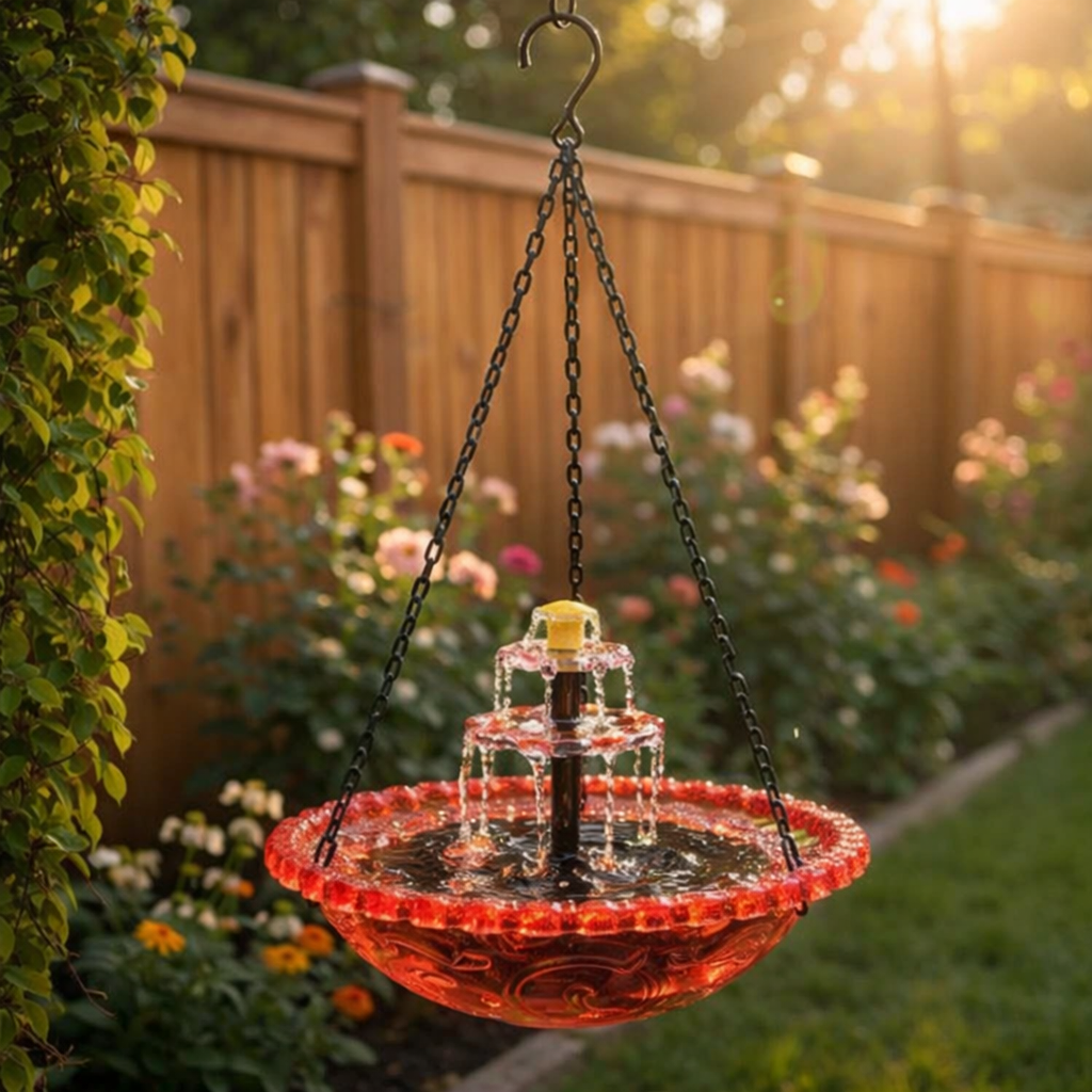 🐦49% Off--Solar Cascade Hanging Bird Bath Fountain