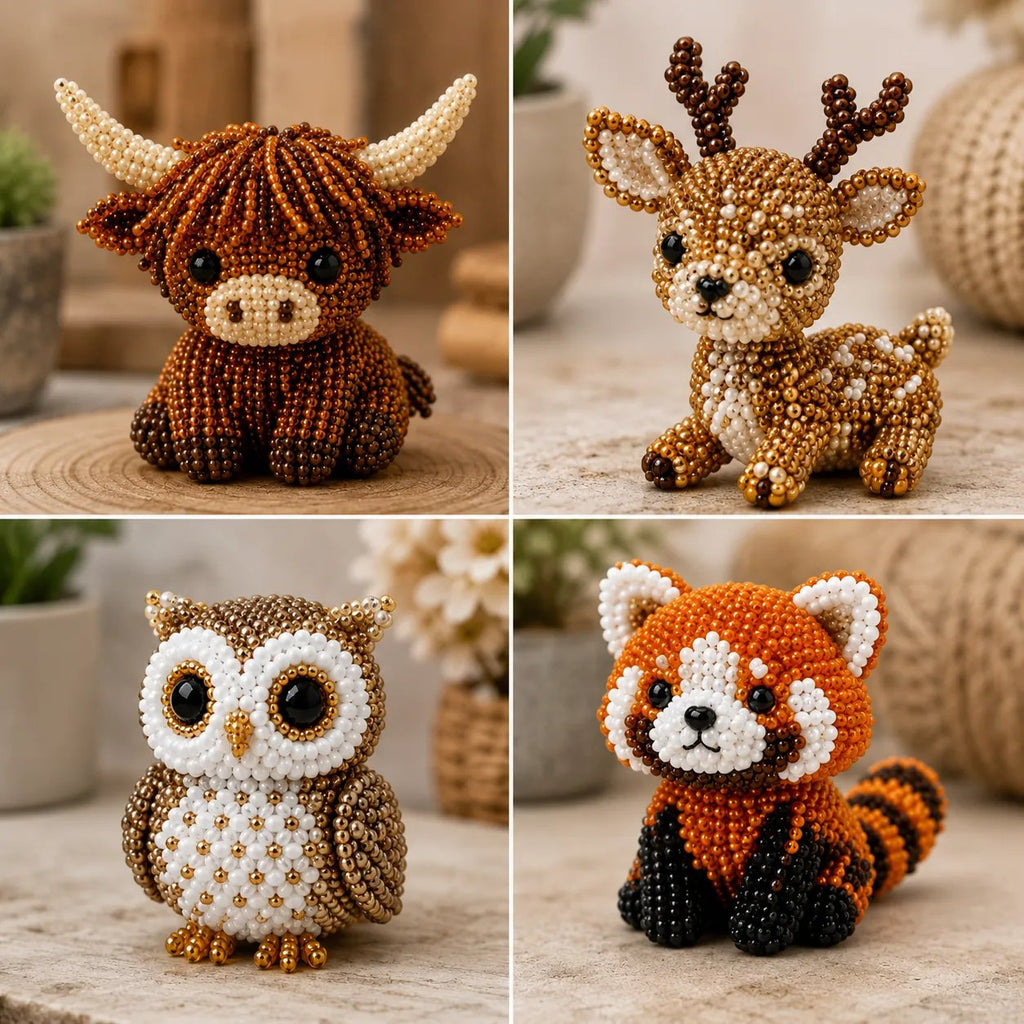 🧵✨ Tiny 3D Beaded Animal DIY Kit