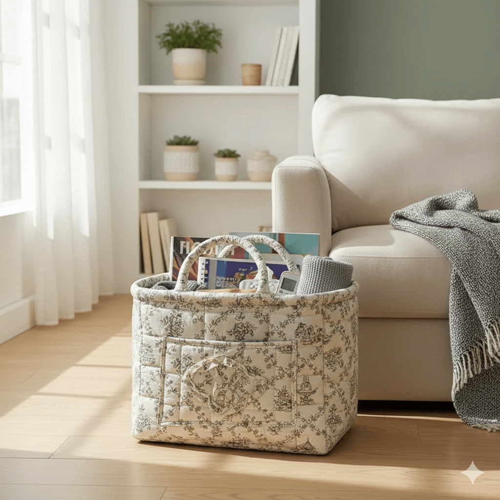 Car storage basket with handle - foldable washable storage basket and multi-purpose fabric box