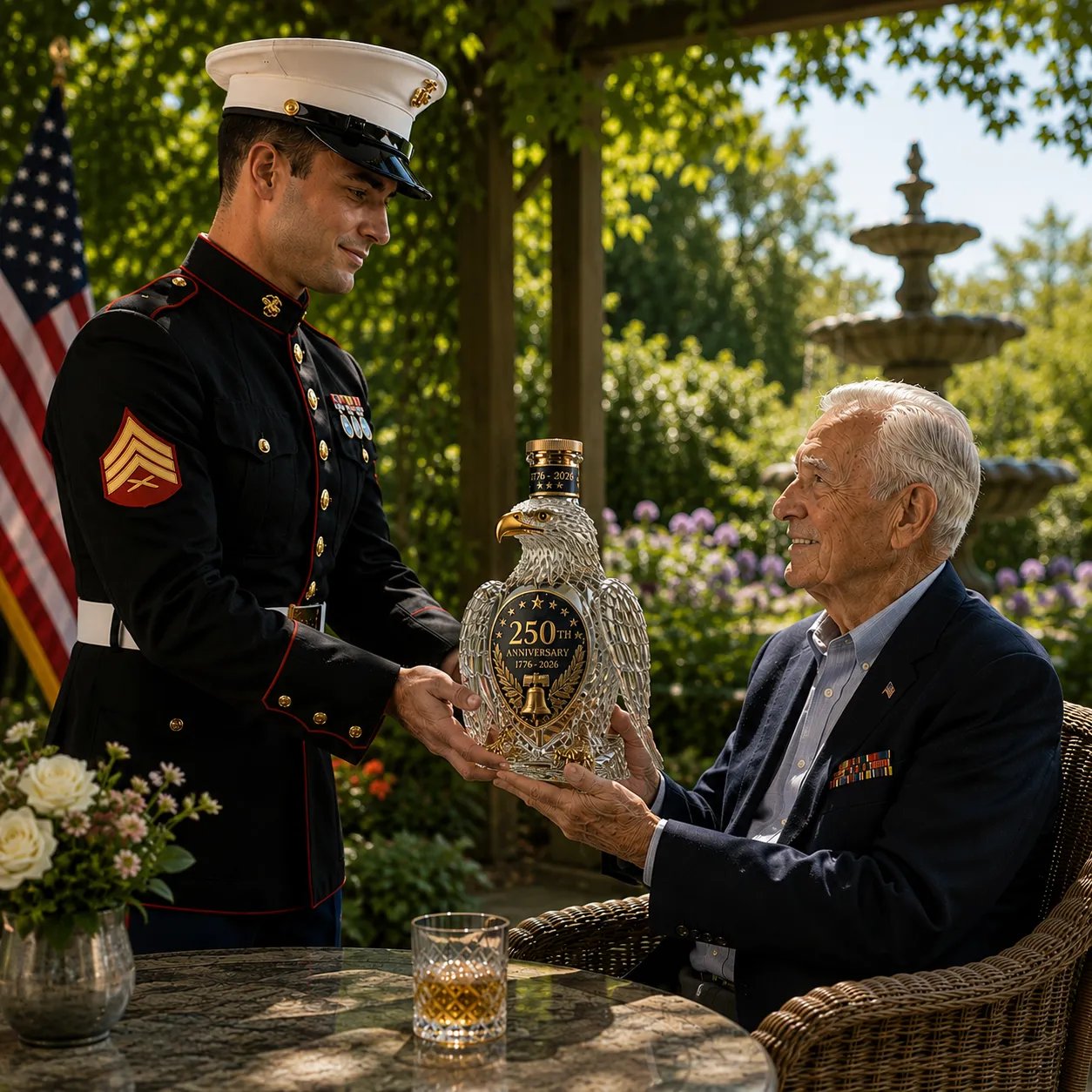 🦅250th Anniversary Commemorative Liquor Bottle, Hawk Whiskey Display Bottle