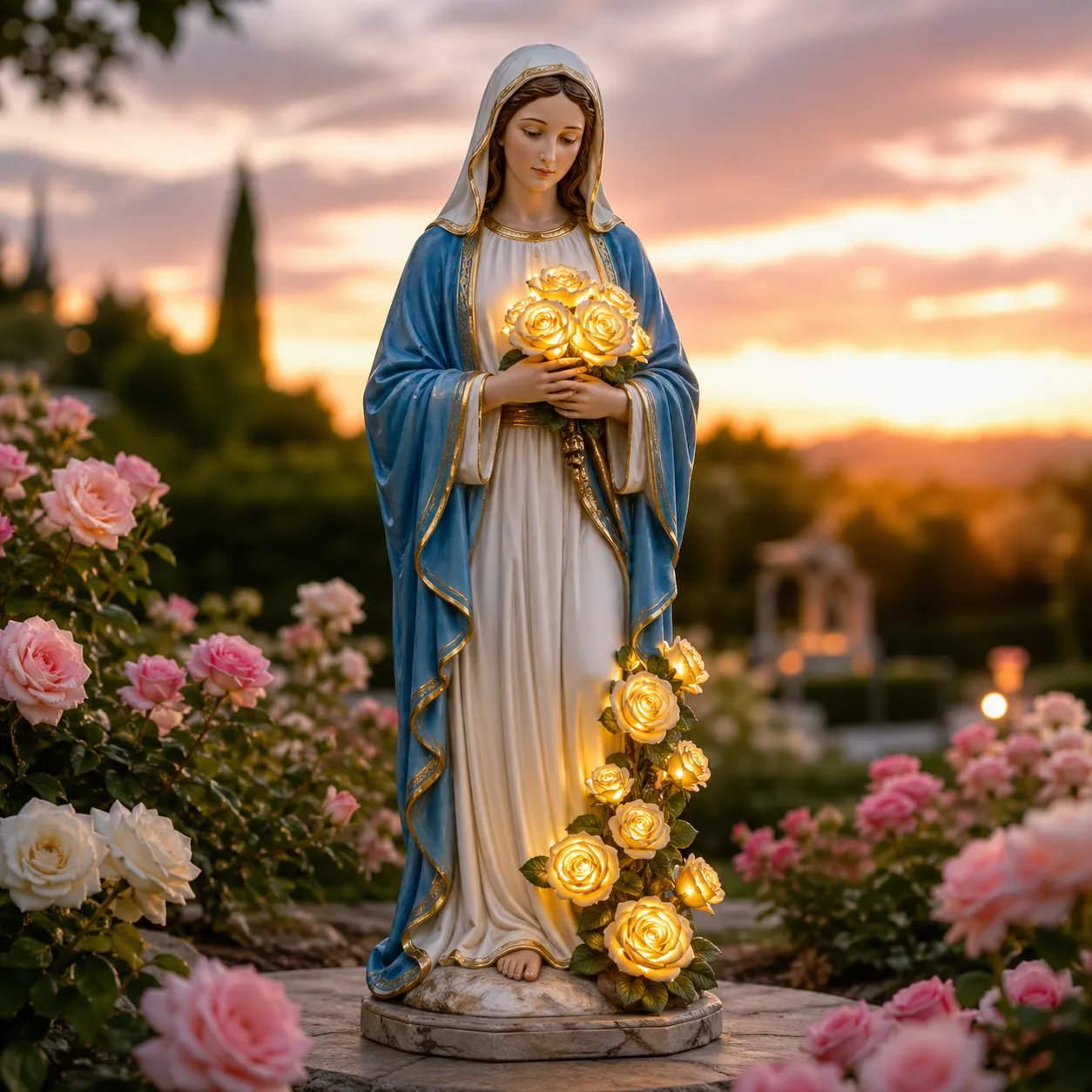 Virgin Mary Garden Light-A Timeless Symbol of Faith, Now Lit Up with Solar Light