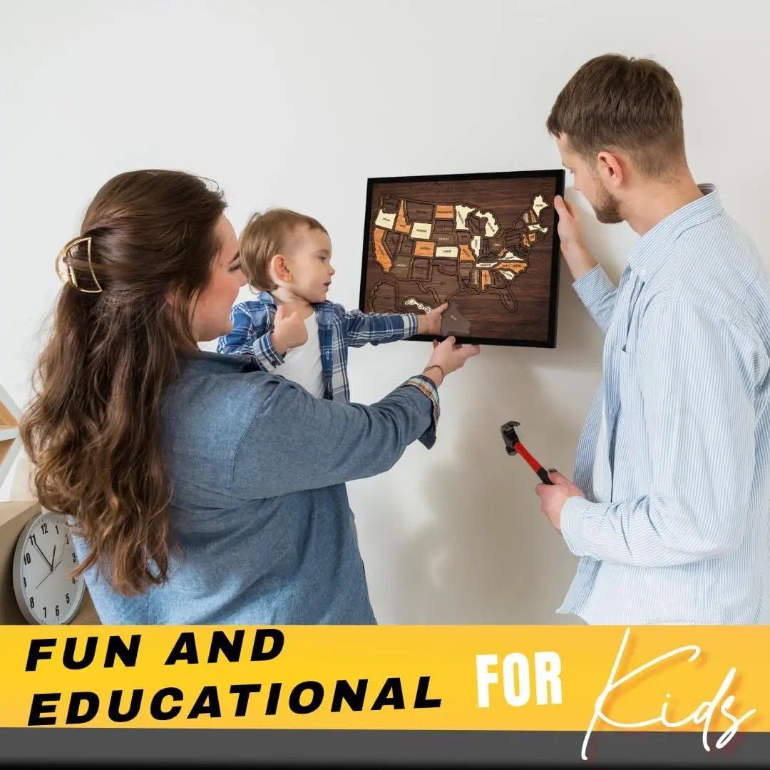 🔥Last Day 49% OFF -❤️Wooden USA Travel Map Puzzle🧩A Stylish Way to Track Your Journey & Memories