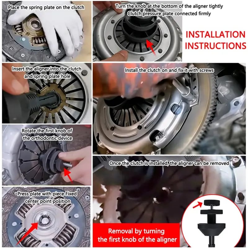🔧 Universal Single Disc Clutch Alignment Tool with 2 Replaceable Plastic Sleeves for Cars & Light Trucks