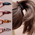 💎Women's 4 Non-Slip Banana Hair Clips - Vintage Oval Leopard Print, Amber and Black