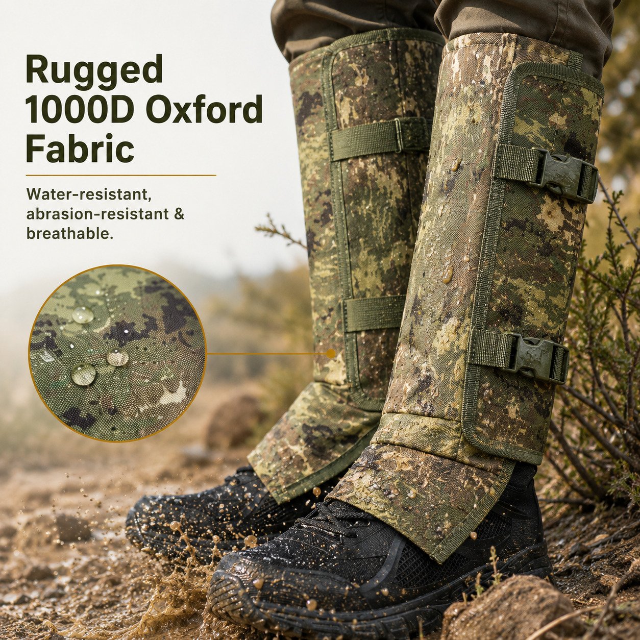 🐍🛡 Reinforced Lower Leg Protection Gaiters – 1000D Outdoor Leg Guards for Hiking & Hunting ⛰️